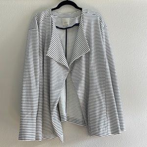 Nordstrom Sejour Krista Navy Striped Draped jacket